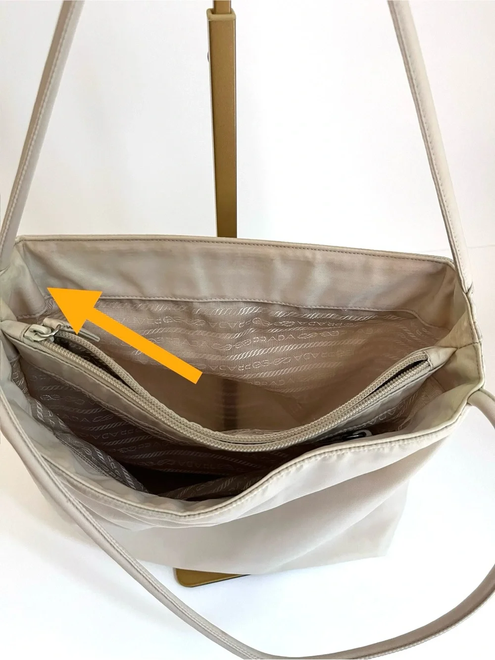 Vintage Prada | Tessuto Nylon | Medium Tote Bag | Cream Beige Ivory